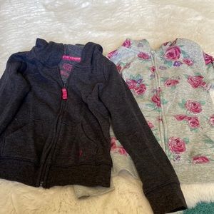 2 Hoodie Bundle - Oshkosh and Jumping Beans - Roses and Heart